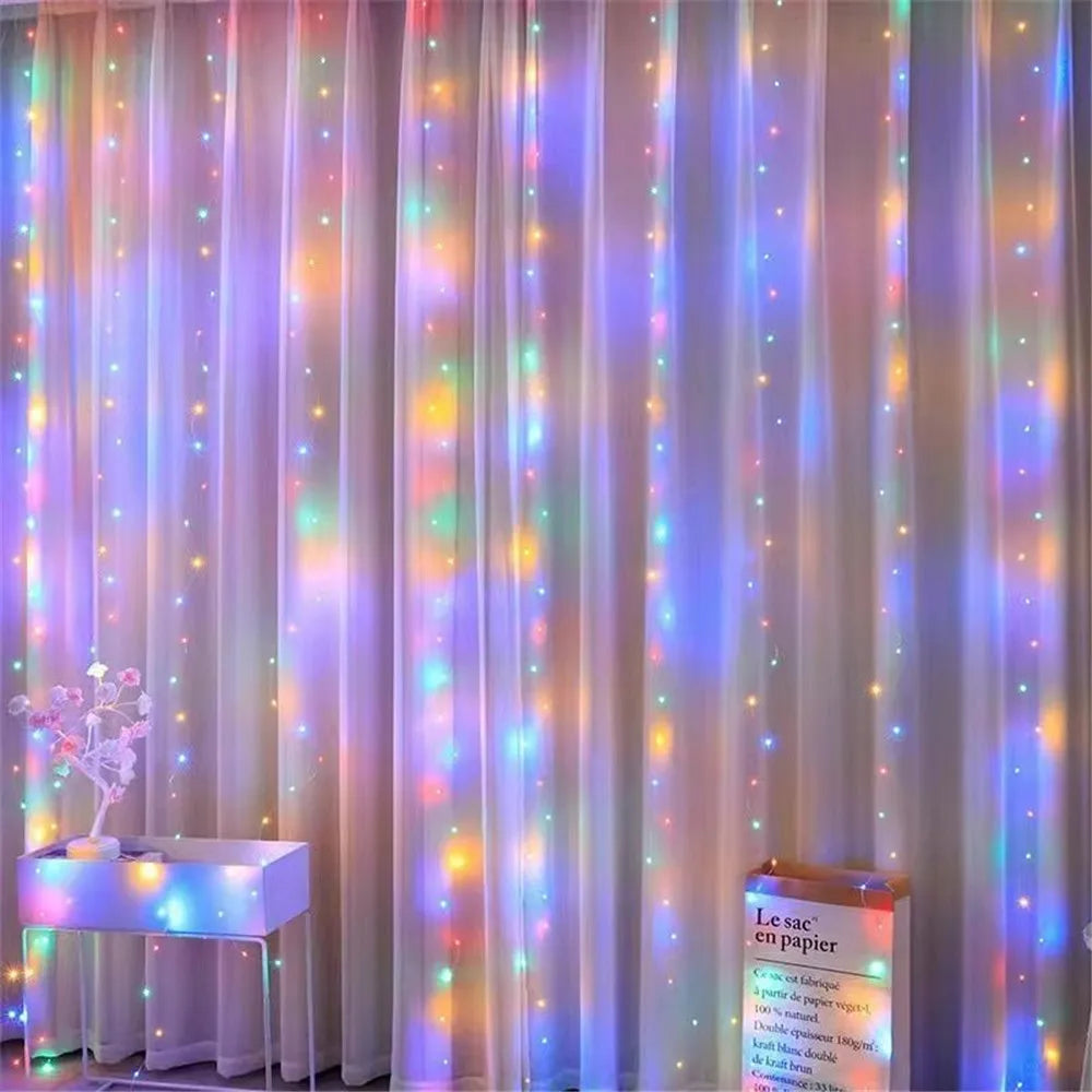 1pc USB 3x3/3*2/3*1 LED Curtain Bedroom Lights Christmas Garland Fairy Light Festoon Wedding Home Bedroom Decoration Lighting