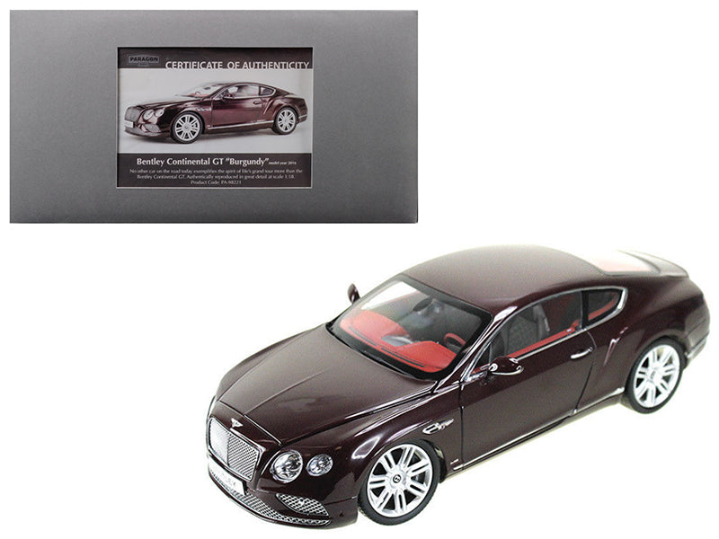 2016 Bentley Continental GT LHD Burgundy 1/18 Diecast Model Car by