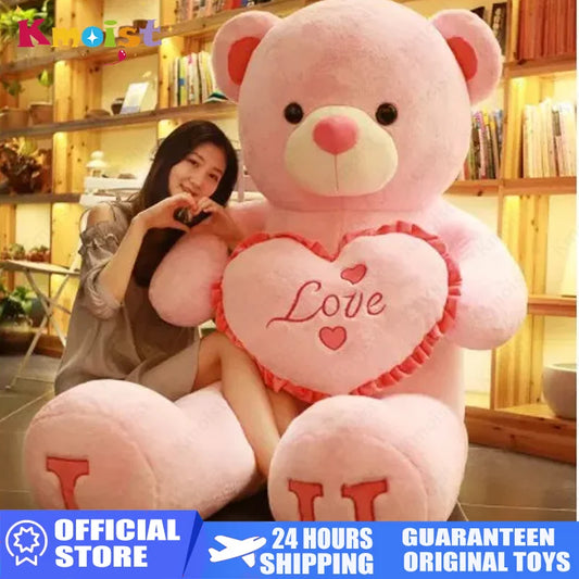 100cm Big I LOVE YOU Bear Plush Toy Lovely Huge Stuffed Soft Bear Doll Lover Bear Kids Toy Birthday Gift For Girlfriends