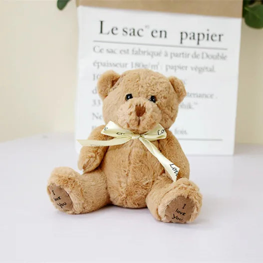 1pc 18cm Cute Bear Dolls Lovely Teddy Bear Stuffed Toy Soft Bear Toy Boys Girls Birthday Brinquedos Wedding Gifts