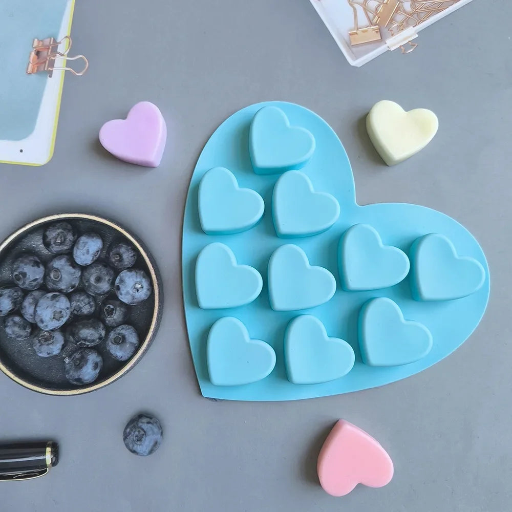 10 holes heart chocolate jelly baking tools love shape biscuit