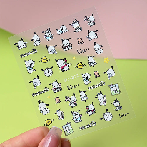 1pcs 5D Kawaii Love Hello Kitty Nail Stickers Valentine’s Day Cartoon