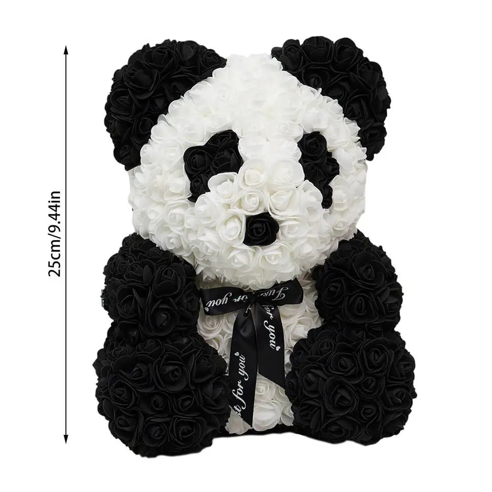 1pc 25cm Artificial Foam Flowers Panda Bear Rose Bear Romantic Creative Gifts For Valentines Day Mothers Day Anniversary Wedding