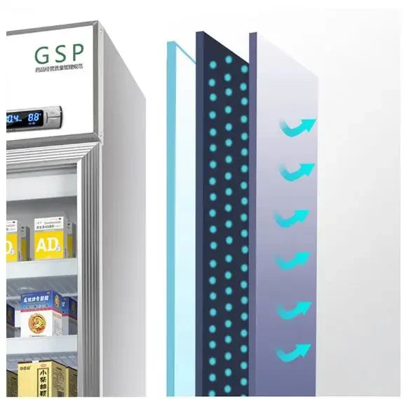 2-8° /270L Medicine Shade Cabinet,   Medicine Display Cabinet Refrigerated Single Door Pharmacy Freezer, Customized Voltage