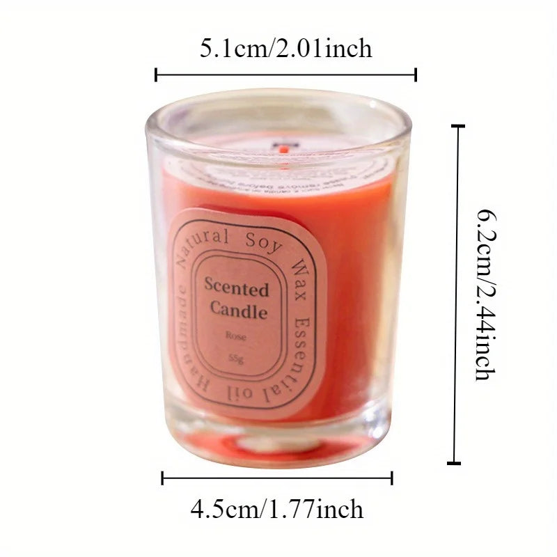 1Pcs Scented Candles Multi-Color Soy Wax Glass Votive Candle for Home