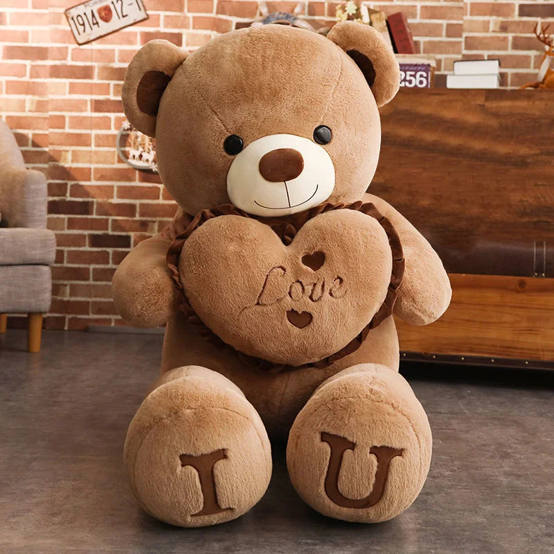 100cm Big I LOVE YOU Bear Plush Toy Lovely Huge Stuffed Soft Bear Doll Lover Bear Kids Toy Birthday Gift For Girlfriends