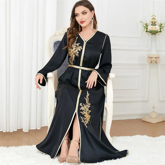 2025 Eid Mubarak Djellaba Abayas for Women Moroccan Kaftan Party Dress Muslim Abaya Dubai Turkey Caftan Jalabiya Robe Arab Gown