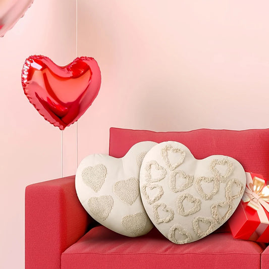 2025 Valentine’s Day Heart Pillow Soft Tufted Embroidered Throw Pillow