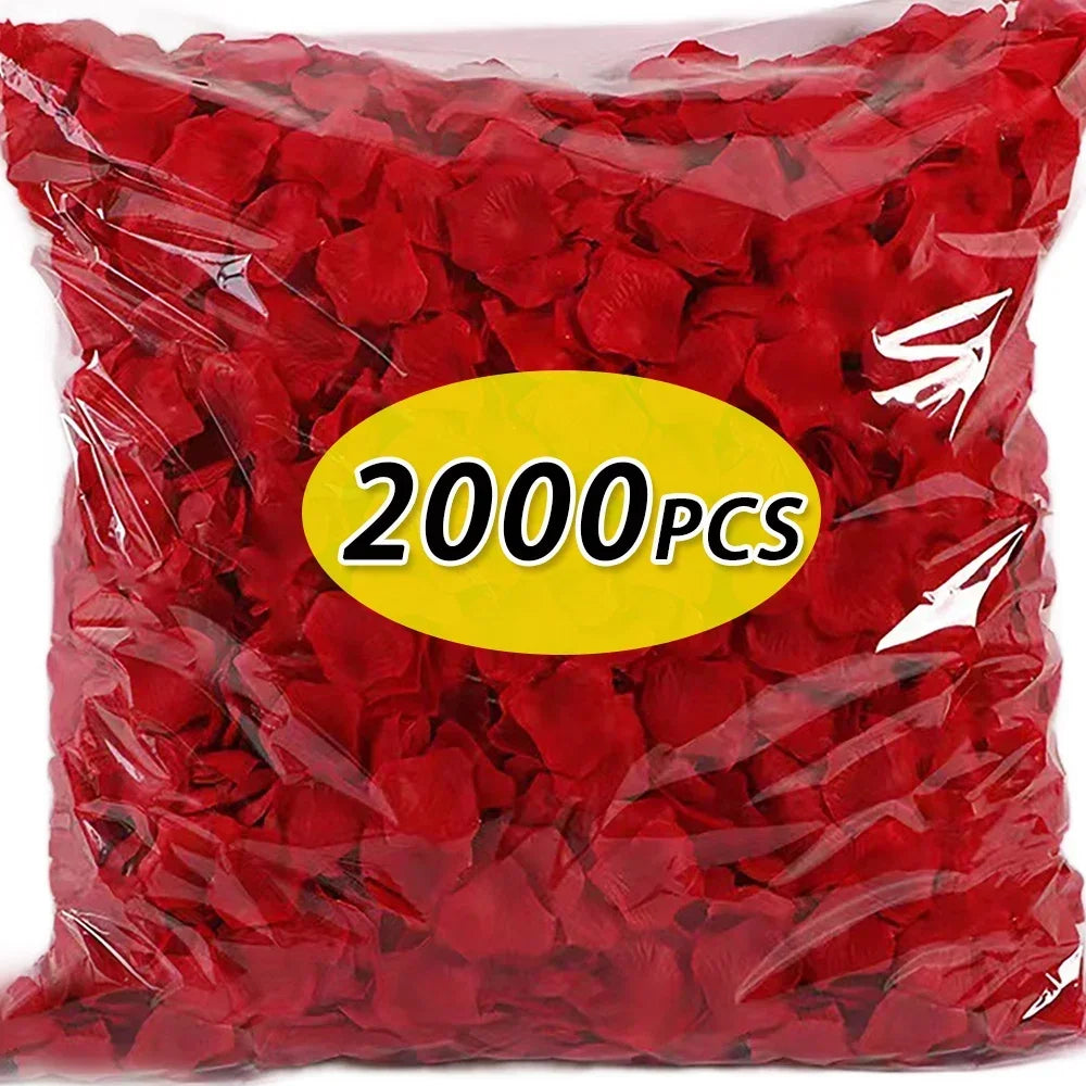 1000/2000Pcs Artificial Fake Rose Petals For Valentines Day Wedding Party Romantic Decoration