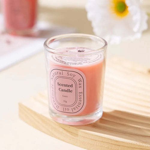 1Pcs Scented Candles Multi-Color Soy Wax Glass Votive Candle for Home