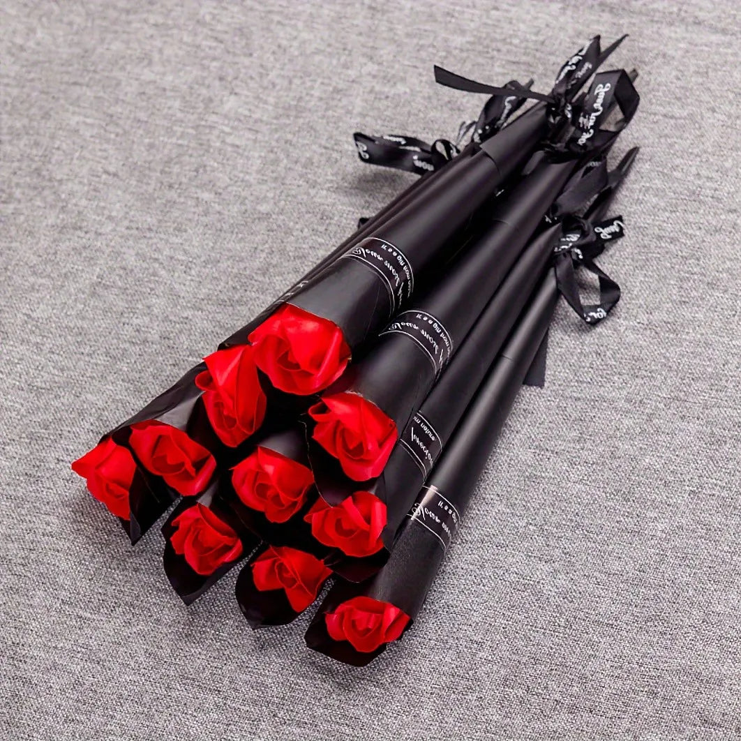 1/5/10pcs  Artificial Flowers Romantic Rose Single Bouquet Teacher's Day Valentine's Day Mother's Day Rose Flower Couple Bouquet