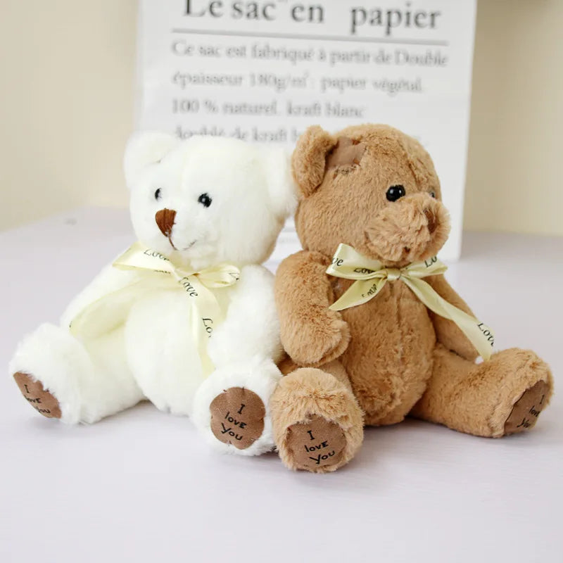 1pc 18cm Cute Bear Dolls Lovely Teddy Bear Stuffed Toy Soft Bear Toy Boys Girls Birthday Brinquedos Wedding Gifts