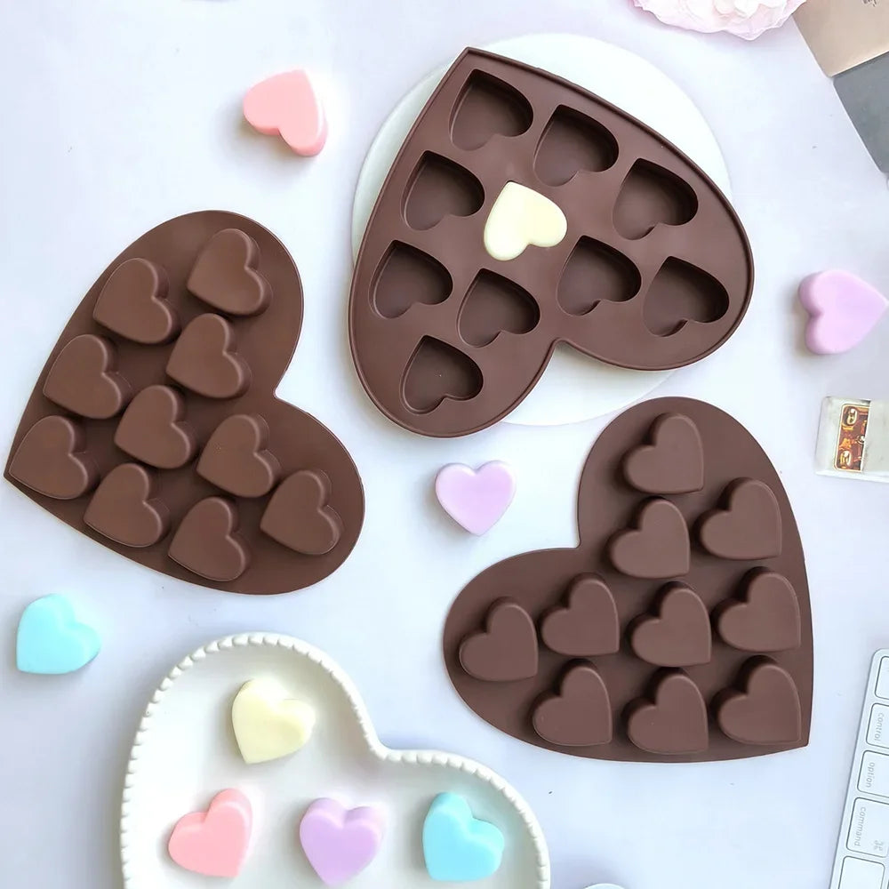 10 holes heart chocolate jelly baking tools love shape biscuit