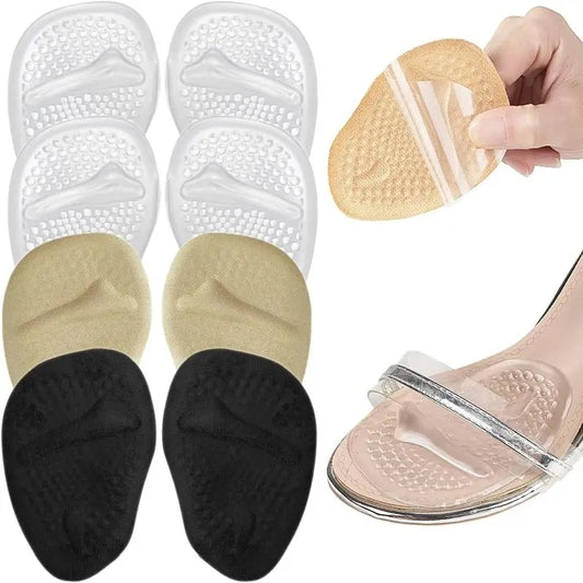 1 Pair Silicone Gel Shoe Insole Protector Non-slip Half Sole Pads Women High Heels Sandals Forefoot Cushion Pain Relief Insert