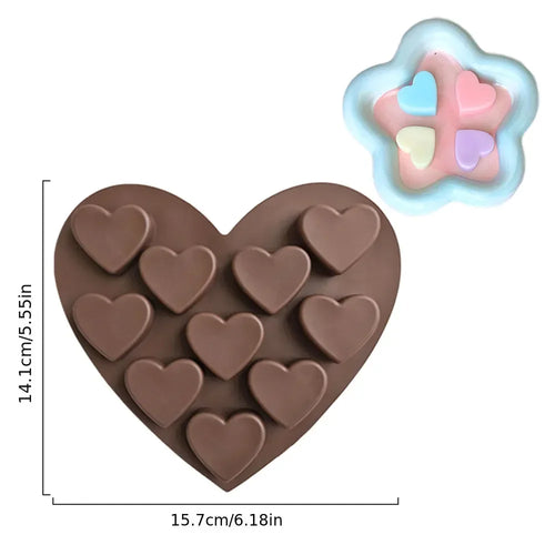 10 holes heart chocolate jelly baking tools love shape biscuit