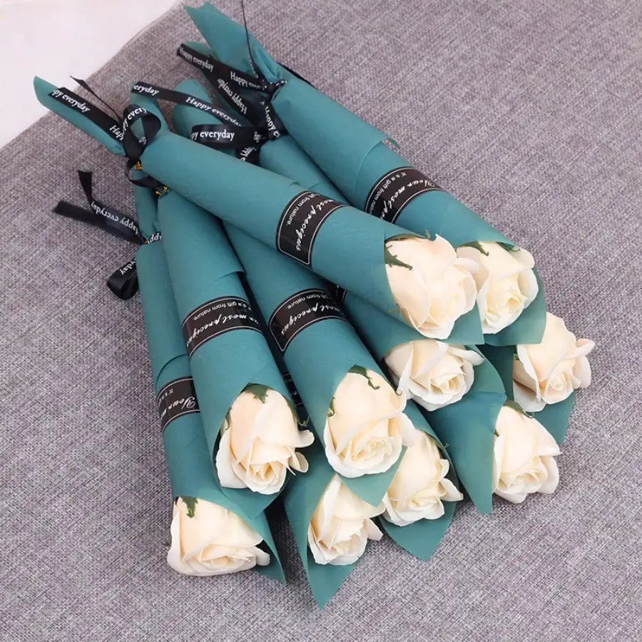 1/5/10pcs  Artificial Flowers Romantic Rose Single Bouquet Teacher's Day Valentine's Day Mother's Day Rose Flower Couple Bouquet