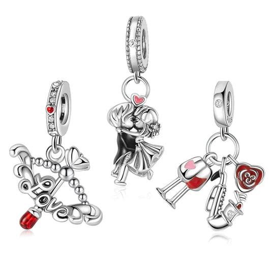 2025 New Romantic Love Charm Pendant Fit Original Pan Bracelet Women