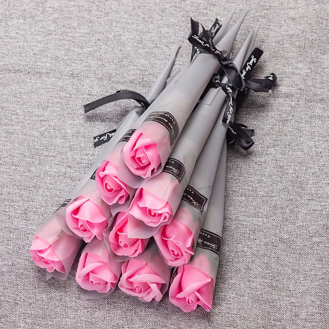 1/5/10pcs  Artificial Flowers Romantic Rose Single Bouquet Teacher's Day Valentine's Day Mother's Day Rose Flower Couple Bouquet