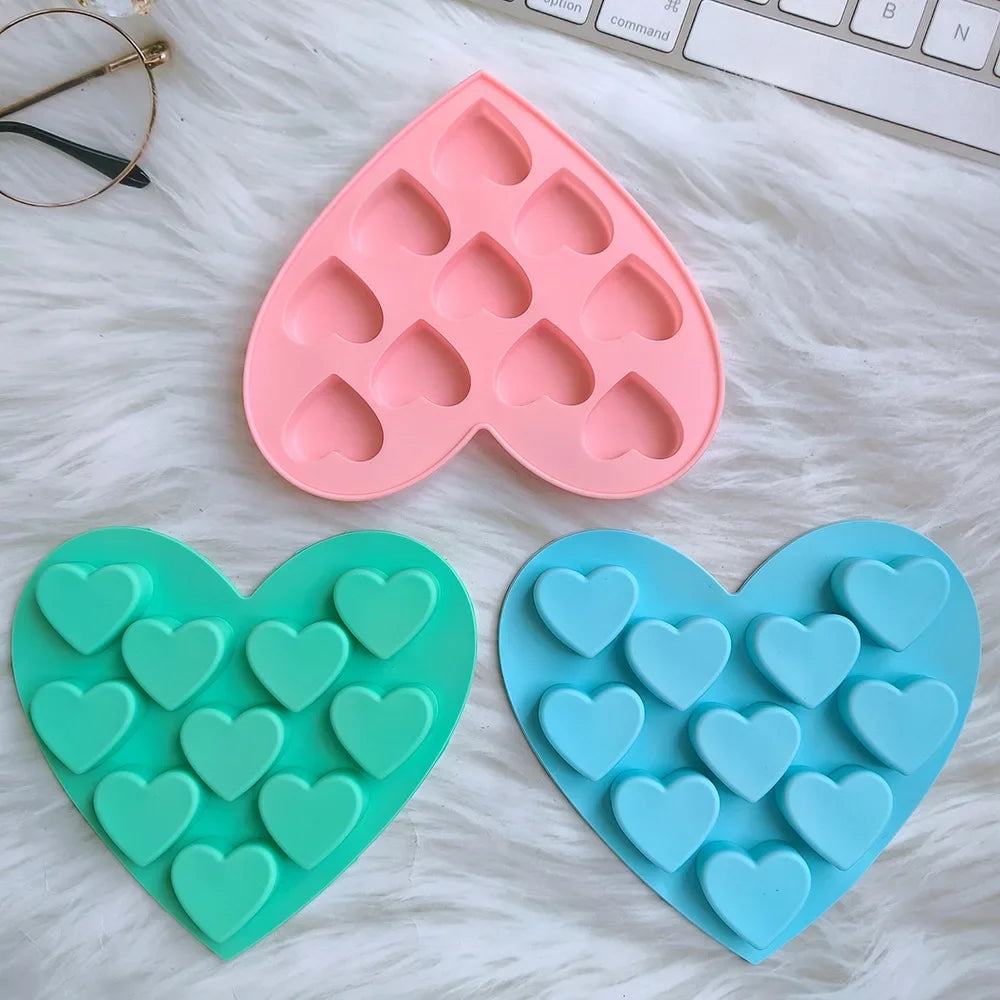 10 holes heart chocolate jelly baking tools love shape biscuit