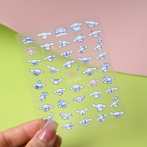 1pcs 5D Kawaii Love Hello Kitty Nail Stickers Valentine’s Day Cartoon