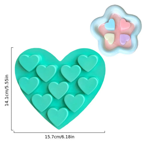 10 holes heart chocolate jelly baking tools love shape biscuit