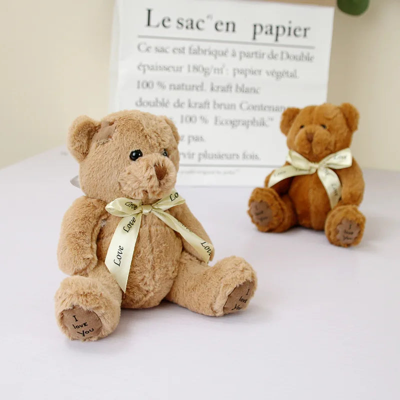 1pc 18cm Cute Bear Dolls Lovely Teddy Bear Stuffed Toy Soft Bear Toy Boys Girls Birthday Brinquedos Wedding Gifts