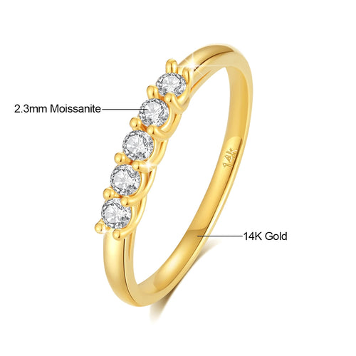 100% Real 14k Gold Oval Moissanite Ring Women Certified 585 K Gold