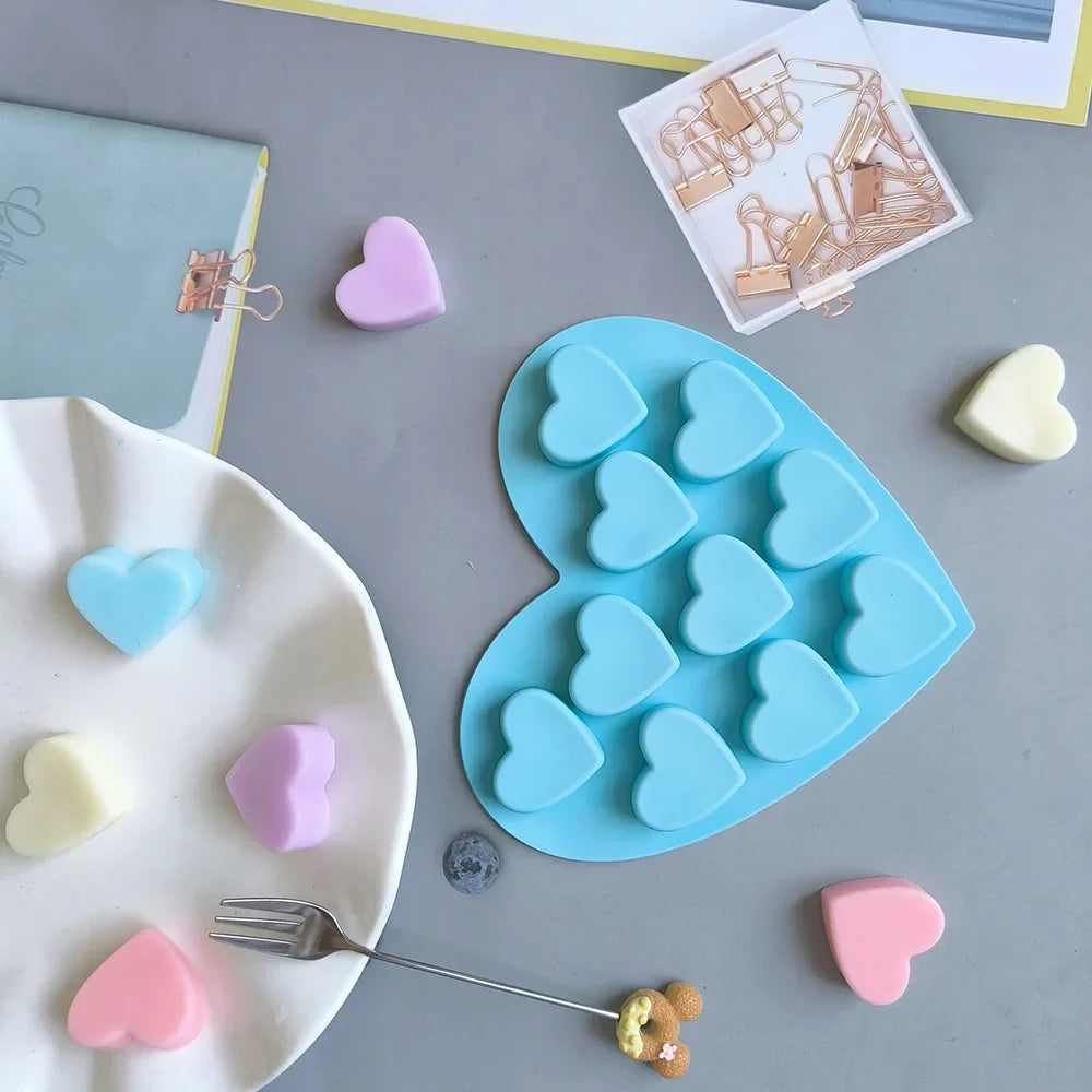 10 holes heart chocolate jelly baking tools love shape biscuit