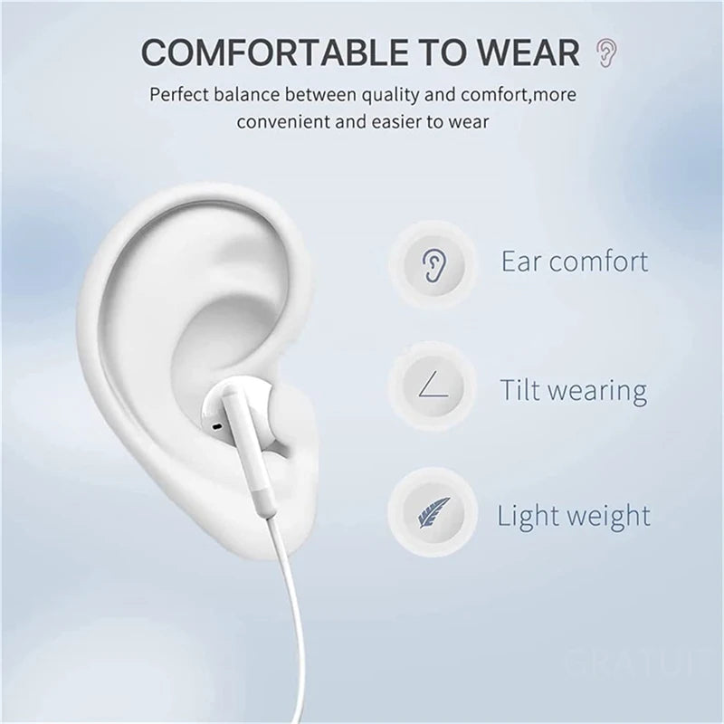 #3.5mm Wired Headphones In Ear Tpye-c Headset Wired Earphones with Microphone Stereo Earbuds Sports In-line Control For Phones