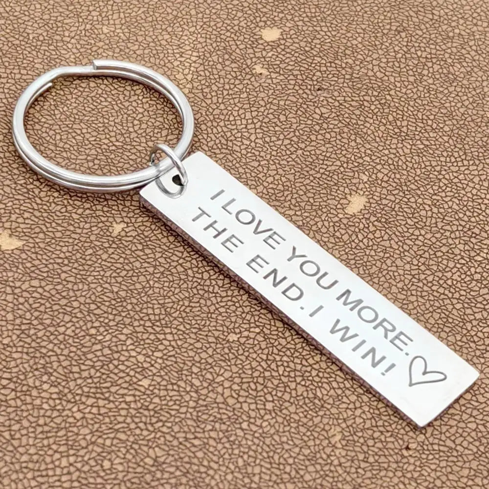 1pc Valentine’s Day Gifts For Him Her I Love You More The End I Win Keychain Couple Gifts For Boyfriend Girlfriend Husband Wife