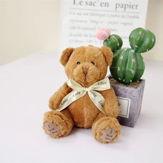 1pc 18cm Cute Bear Dolls Lovely Teddy Bear Stuffed Toy Soft Bear Toy Boys Girls Birthday Brinquedos Wedding Gifts