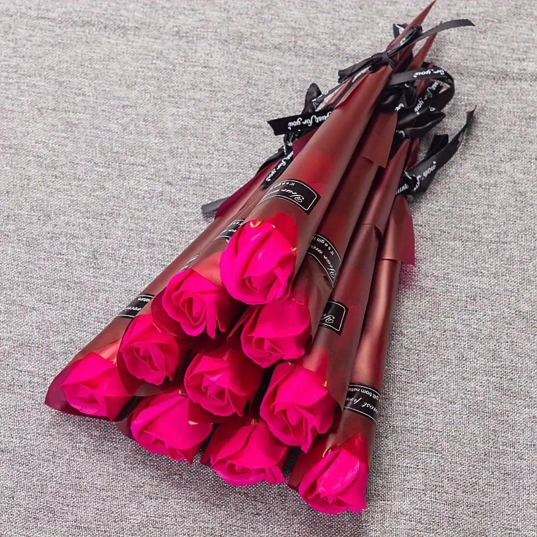 1/5/10pcs  Artificial Flowers Romantic Rose Single Bouquet Teacher's Day Valentine's Day Mother's Day Rose Flower Couple Bouquet