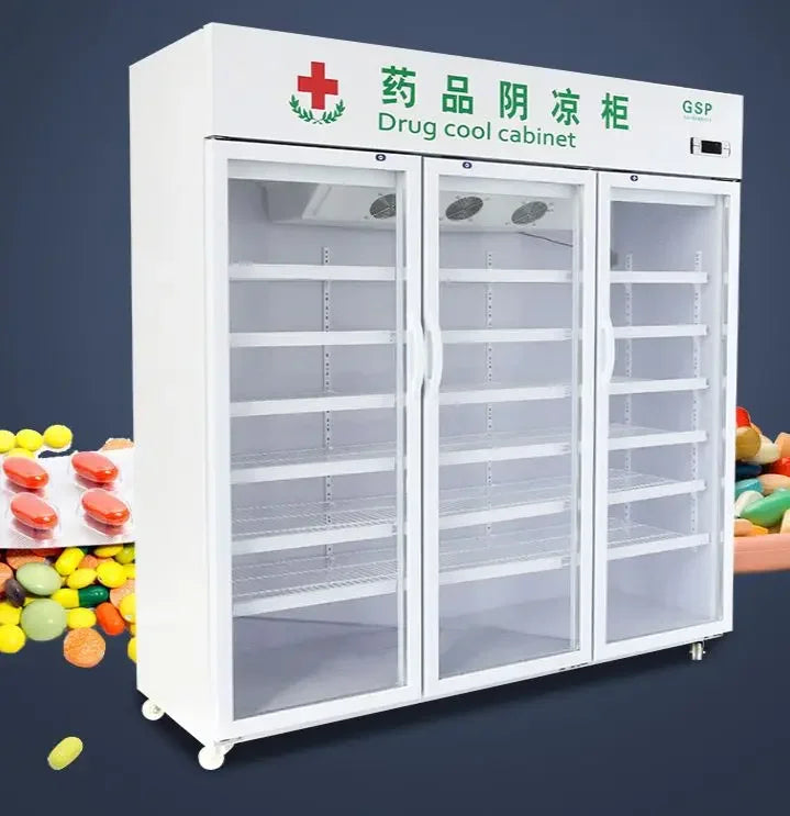 2-8° /270L Medicine Shade Cabinet,   Medicine Display Cabinet Refrigerated Single Door Pharmacy Freezer, Customized Voltage