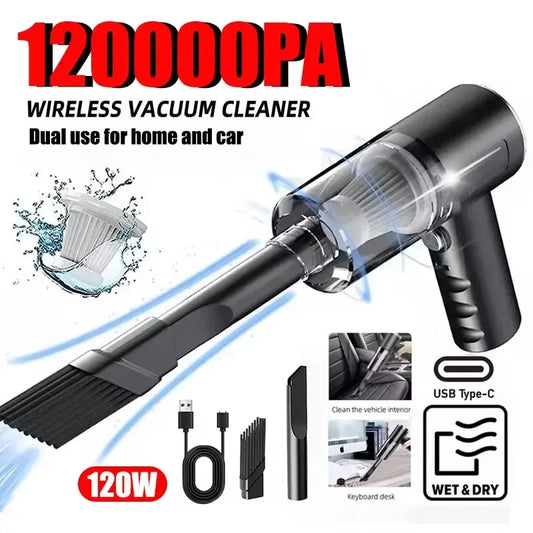 120000PA Wireless Vacuum Cleaner 120w High Power Powerful 2 In 1 Dual Use For Home And Car Vacuum Cleaner Appliance