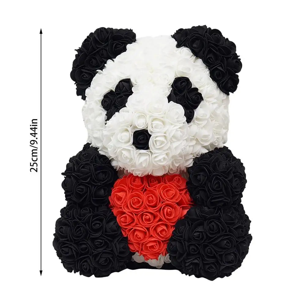 1pc 25cm Artificial Foam Flowers Panda Bear Rose Bear Romantic Creative Gifts For Valentines Day Mothers Day Anniversary Wedding