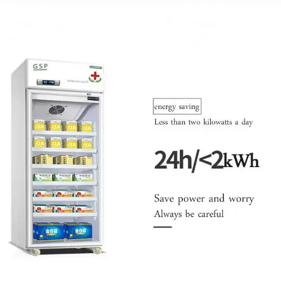 2-8° /270L Medicine Shade Cabinet,   Medicine Display Cabinet Refrigerated Single Door Pharmacy Freezer, Customized Voltage