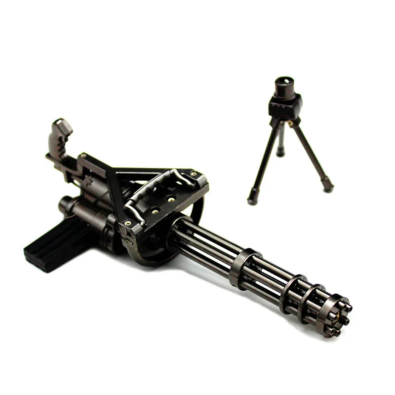 17cm M134 Rapid Fire Machine Gun Gatling Minigun Metal Weapon Miniatures Home Ornament Decoration 1/6 Doll Equipment Accessories