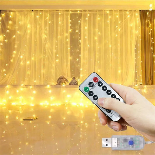 1pc USB 3x3/3*2/3*1 LED Curtain Bedroom Lights Christmas Garland Fairy Light Festoon Wedding Home Bedroom Decoration Lighting